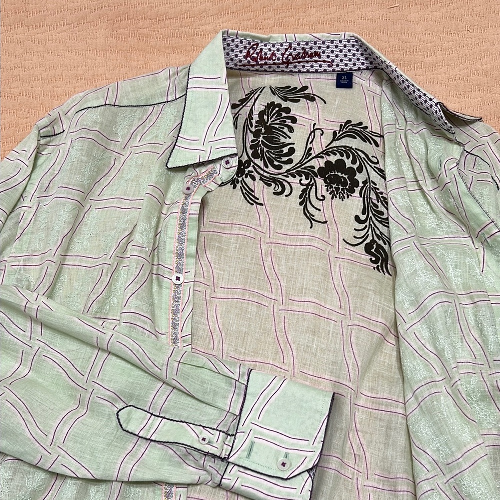 Robert Graham Green Casual Button Down Shirt